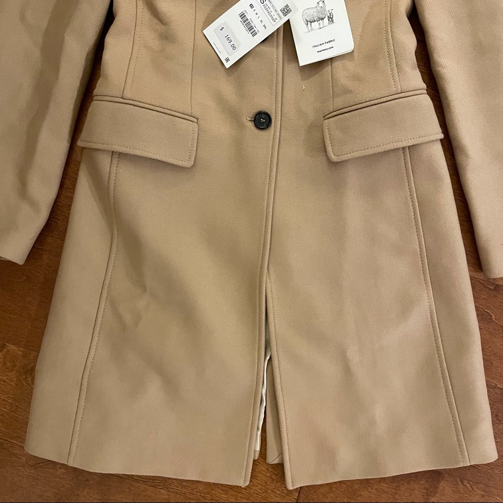 Zara wool blend coat brown Italian size XS sma nwt - Picture 9 of 11